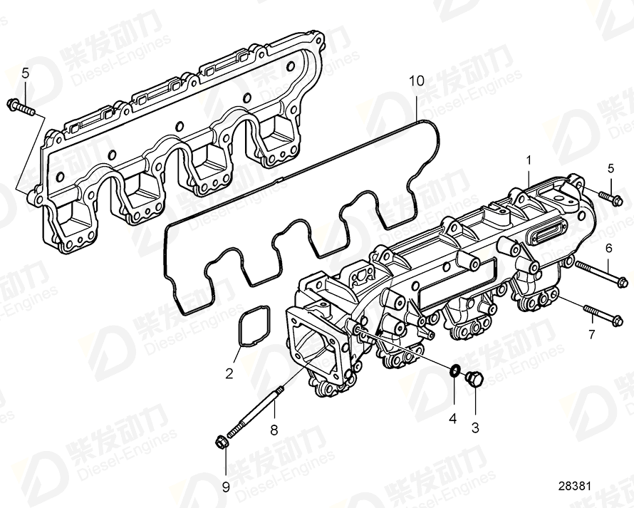 volvo penta Gasket 21859203 Drawing